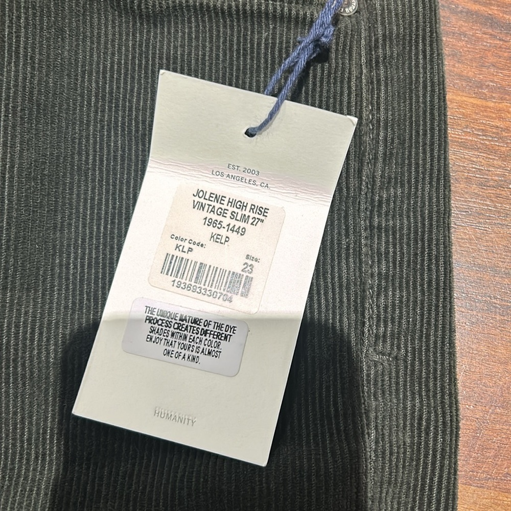 Citizens of humanity jolene high rise vintage slim corduroy NWT - Picture 3 of 9